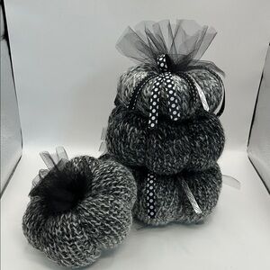 Charming Black and Gray pumpkin stack set